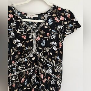 Loft Black Floral Dress